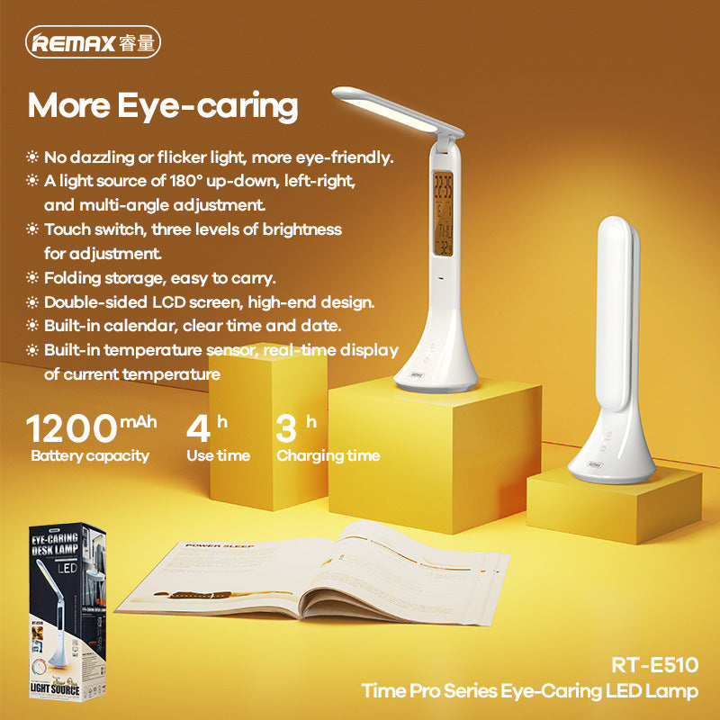 Remax RT-E510 LED Table Lamp Rechargeable Calendar USB Charging Eye Protection Student Desk Light