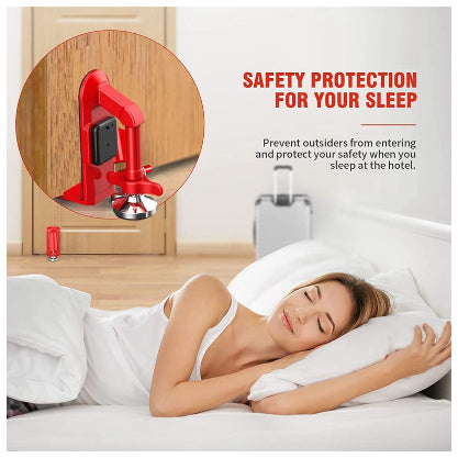 Portable Door Lock Door Stop Jam Alarm Travel Security Jammer Self Defense Home Anti-Theft Safety