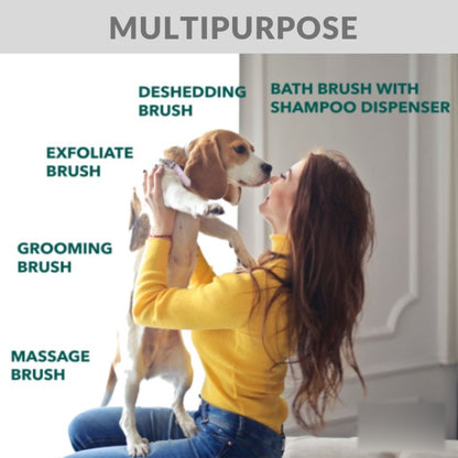 2-in-1 Pet Shampoo Massage Brush with 60ml Dispenser