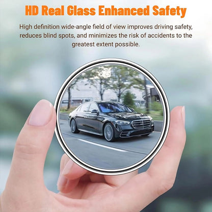 2Pcs Adhesive Blind Spot Mirror Safety Driving Wide Angle Rear View Convex Mirror For Car SUV Truck