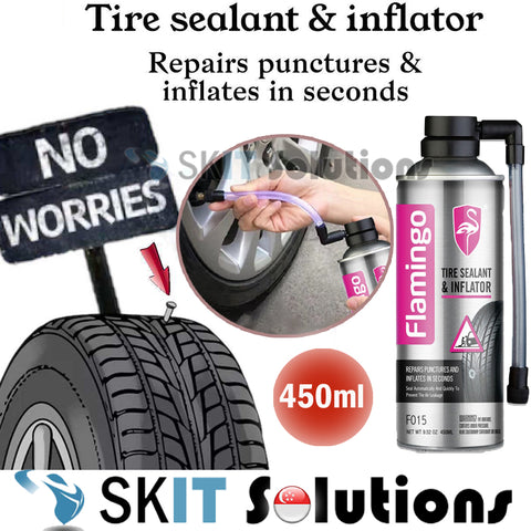 Flamingo Tire Sealant & Inflator F015 Puncture Vacuum Repair Spray Repairing Liquid Fluid Inner Tube Car Motorcycle Bike