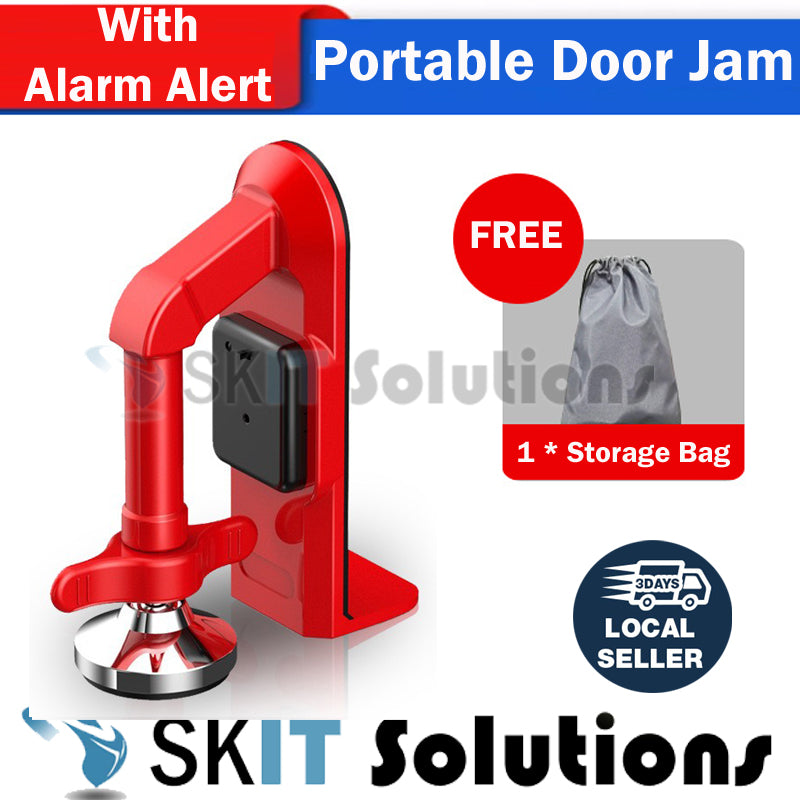 Portable Door Lock Door Stop Jam Alarm Travel Security Jammer Self Defense Home Anti-Theft Safety