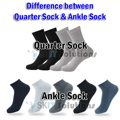 Men Bamboo Fiber Business Quarter Ankle Socks Cotton Male Breathable Anti-Bacteria Odor Resistant