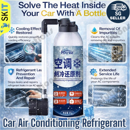 Car Air Conditioner Restorer R134A Refrigerant AC Aircon Cooling Gas Enhancer Top Up Booster Leak