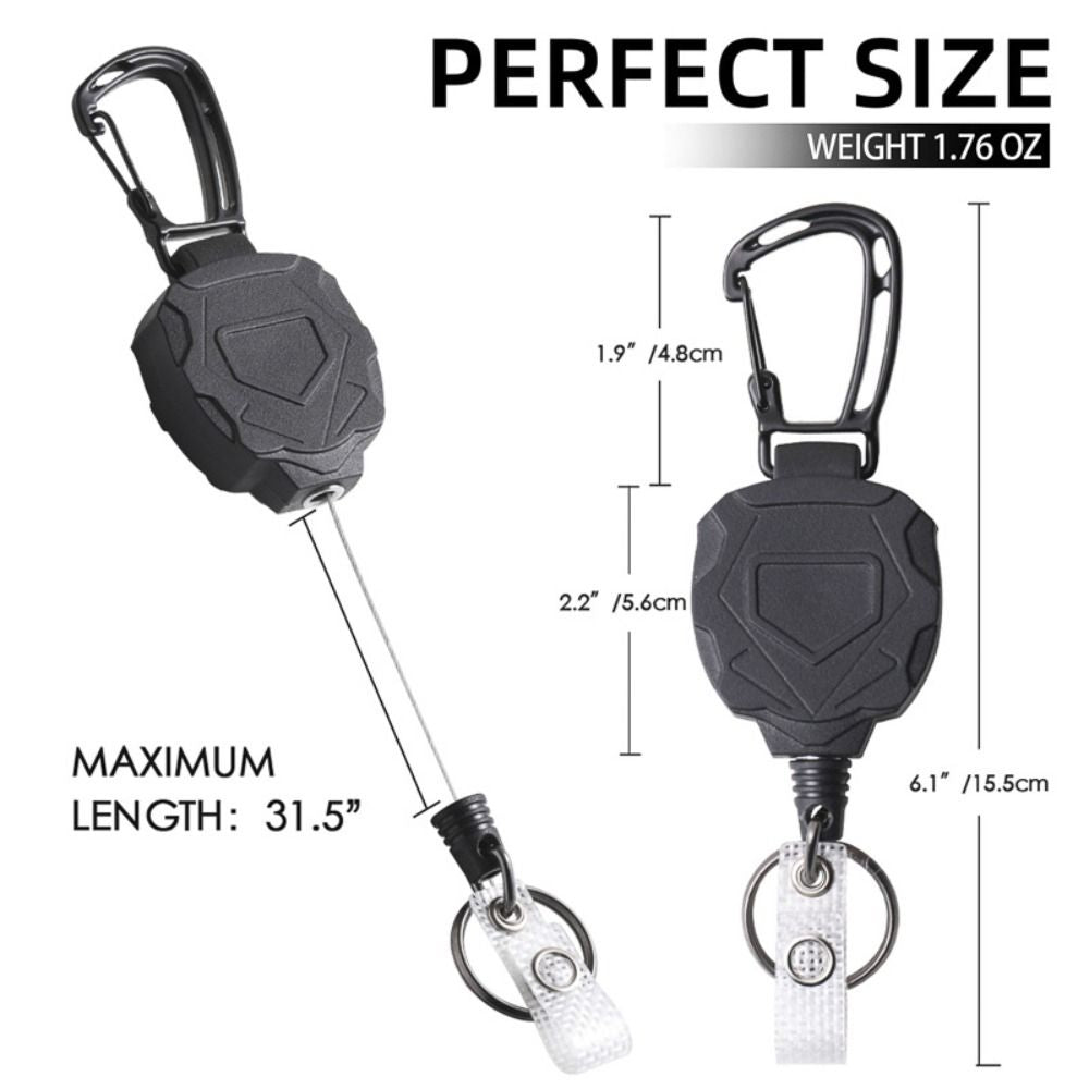 Retractable Heavy Duty Badge Reel Keychain Id Holder Card Clip Student Worker Tag Cover Case