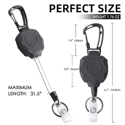 Retractable Heavy Duty Badge Reel Keychain Id Holder Card Clip Student Worker Tag Cover Case
