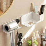 Wall-mounted Hair Dryer Rack Holder without Drilling Toilet Adhesive Traceless Bracket Bathroom HairDryer Storage Shelf