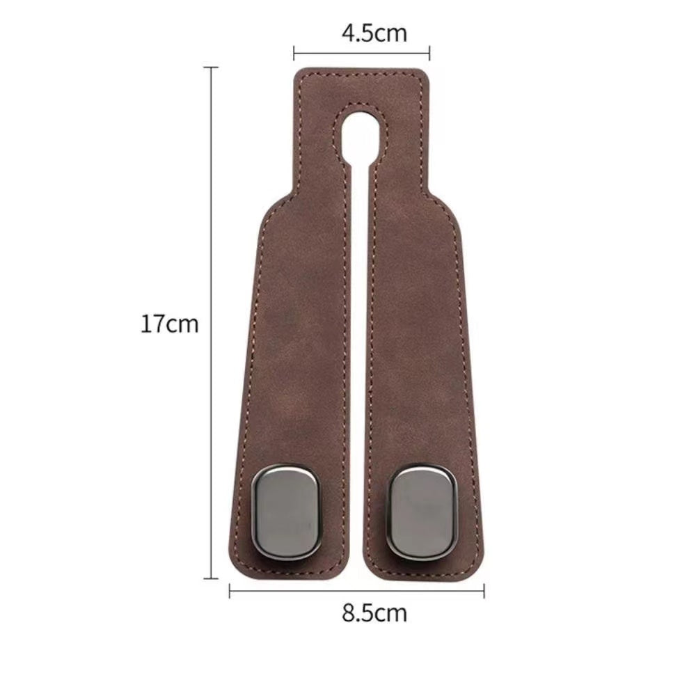 Suede Leather Metal Double Hook Bag Holder Hanger for Car Back Seat Headrest Interior Accessories