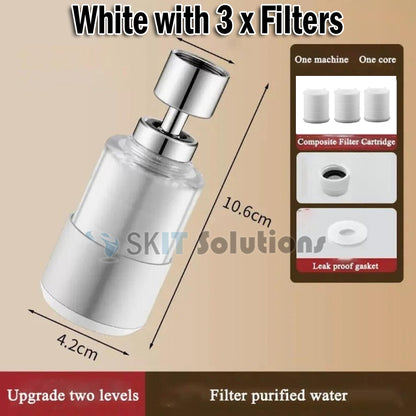 360° Swivel Tap Aerator Faucet Filter Dual Mode High Pressure Kitchen Water Purifier Anti-Splash Head