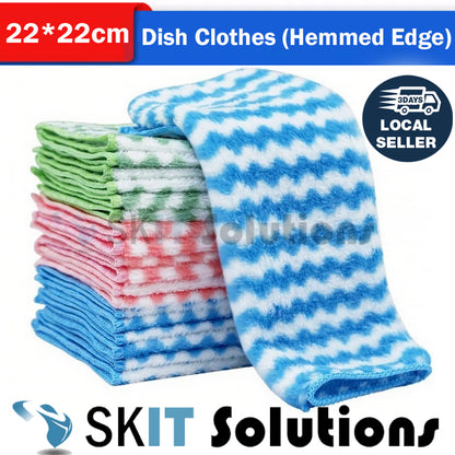 Coral Fleece Dish Cloth Bamboo Fiber Anti Oil Lint Free Quick Dry Kitchen Cleaning Towel Essential