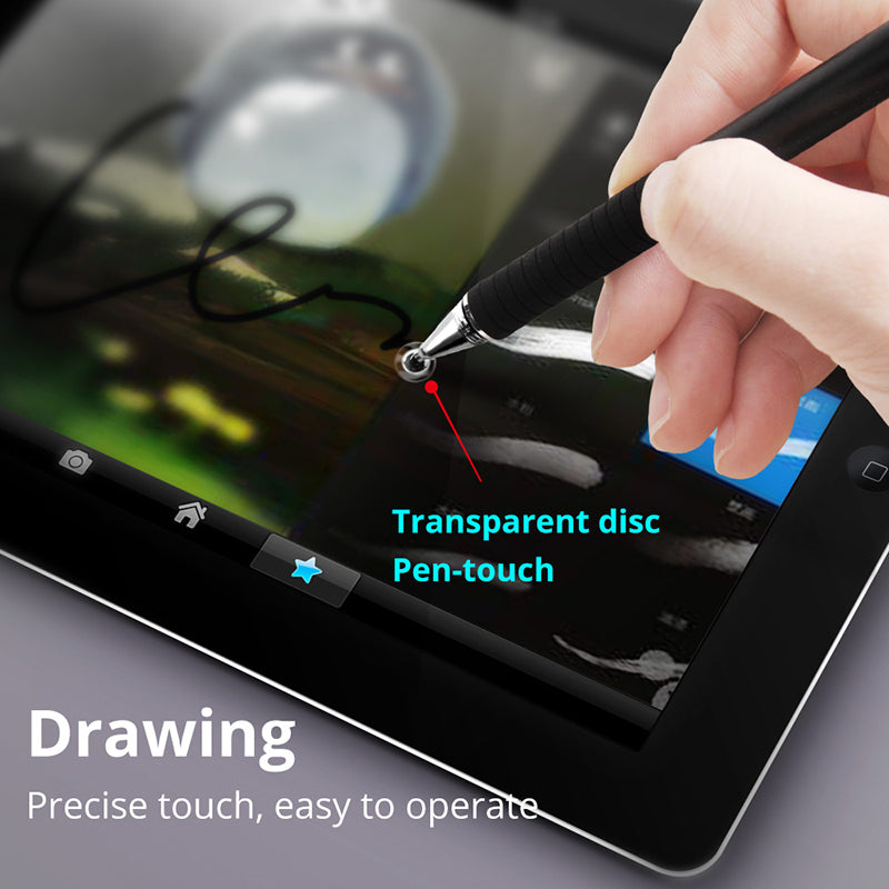 Silicone Rubber/Conductive Cloth Tip 2in1 Passive Capacitive Stylus Touch Pen Tablet Drawing Pencil