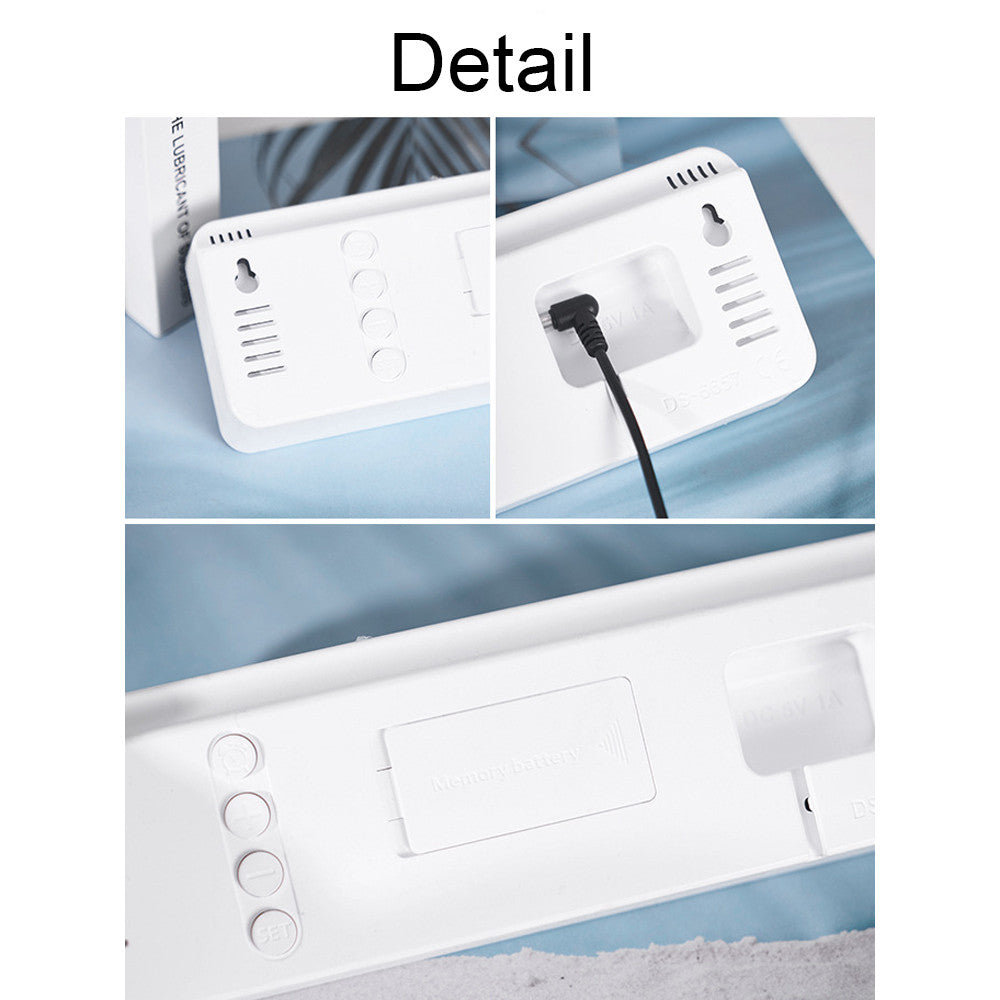 Smart LED Digital Wall Desk Clock Large Display Alarm Temperature Humidity 12 24H Auto Dimmer Timer