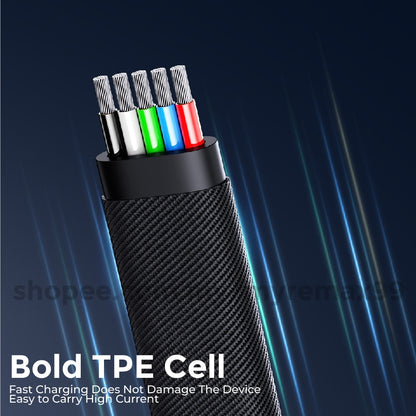 Remax RC-C189 65W Fast Charge 4In1 USB IPH Type C Braided Data Sync Charging Charger Cable A+C & C+L