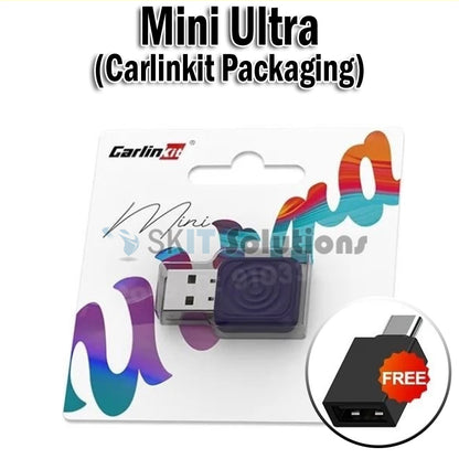 Carlinkit 2in1 Mini Ultra Wireless CarPlay Android Auto Adapter Plug & Play Wired to Wireless Dongle