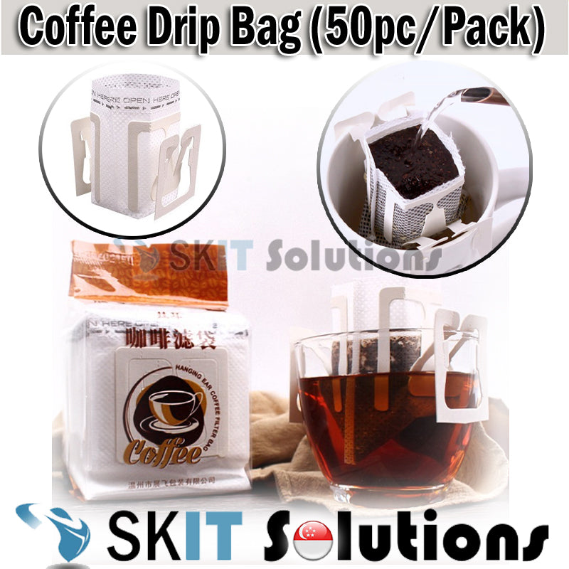 Disposable 50pcs Coffee Filter Paper Dripper Hanging Ear Style Disposable Drip Bag for Office Travel