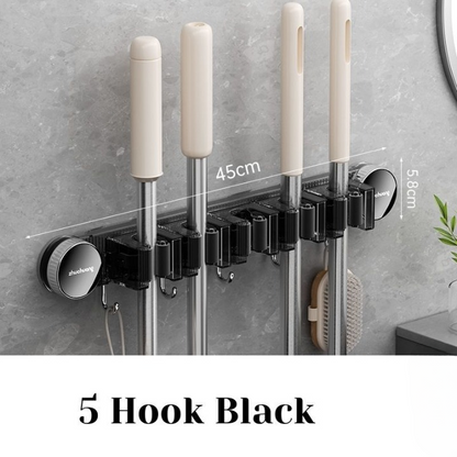 Suction Cup Broom Holder Wall Mounted No Drill Mop Brush Hanger Bathroom Storage Hook Cleaning Tool