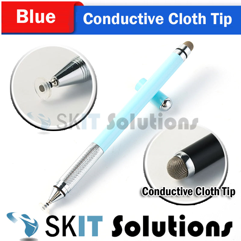 Silicone Rubber/Conductive Cloth Tip 2in1 Passive Capacitive Stylus Touch Pen Tablet Drawing Pencil