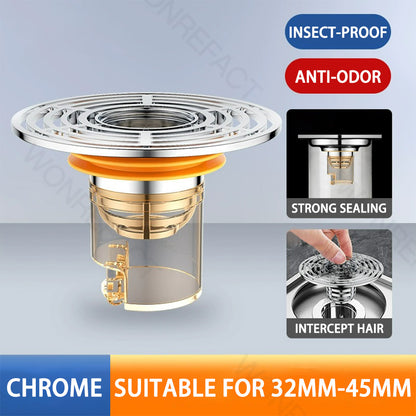 Universal Floor Drain Core Anti Odor Anti Insect Drainage Filter Sewer Pipe Plug for 32-45MM Hole