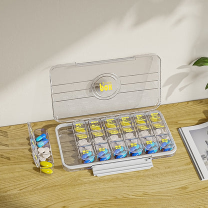 7/21/28 Grids Weekly Pill Organizer Portable Travel Box Medicine Case Large Capacity Daily Reminder