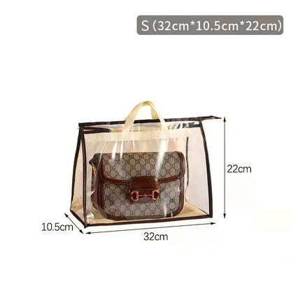 Transparent PVC Handbag Dust Cover Hanging Storage Organizer Closet Protector Wardrobe Bag