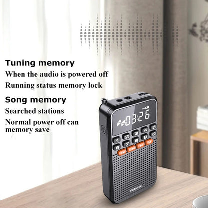 Rolton T1 Portable FM Radio Speaker Elderly MP3 Song Mini Player Large Display Bluetooth TF Card