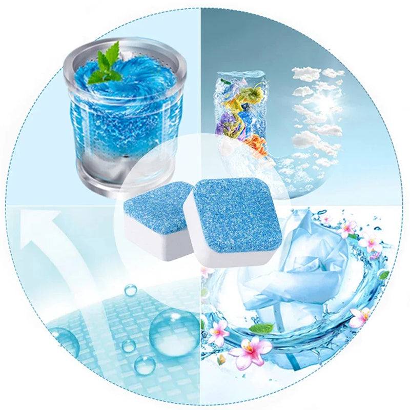 12pcs/box Washing Machine Cleaner Tablets Drum Cleaning Descaler Antibacterial Deodorizer Detergent
