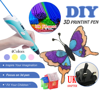 3D Printing Drawing Graffiti Painting Pen Digital Display PLA Filament Creative DIY Gift Kids Children