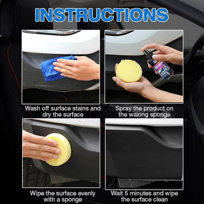 Car Plastic Restorer Leather Repair Spray Dashboard Trim Vinyl Rubber Cleaner Polish Shine Protect