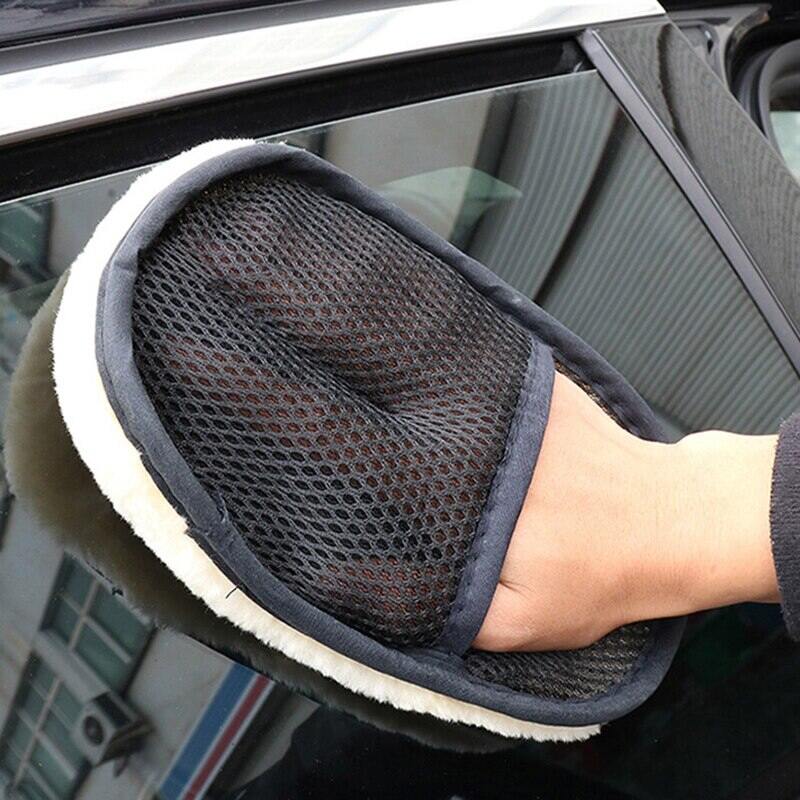 Car Wash Wool Gloves Thickened Fleece Cleaning Tool Brush Washer Towel Motorcycle Auto Care Supplies