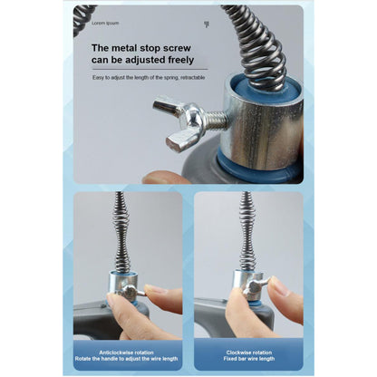 Plumbing Auger Drain Snake Clog Remover Tool Pipe Cleaner Plunger Toilet Kitchen Sewer Declogger