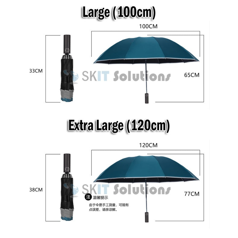 Super Large Automatic Reverse Folding Umbrella Inverted Fold Windproof Auto Open Close Anti UV Coating Lightweight