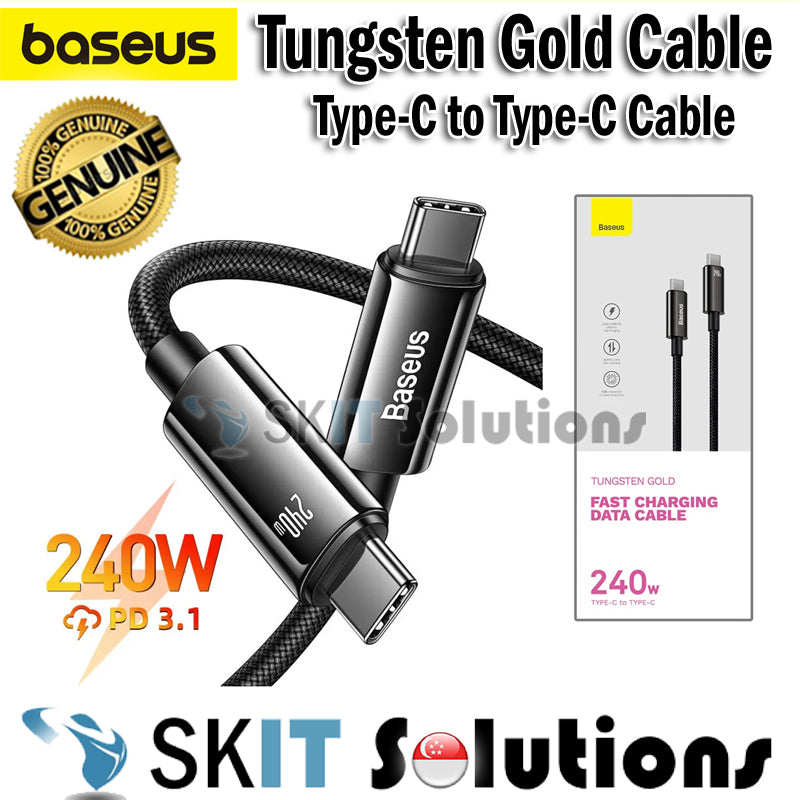 Baseus PD 3.1 240W / 100W Tungsten Gold Fast Charging Type-C to Type-C Data Cable Charger Quick Charge PD3.1 (1m/2m/3m)
