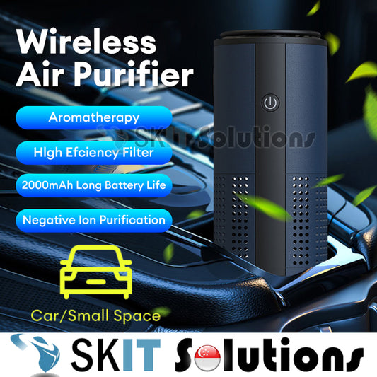 Portable Wireless Mini Car Air Purifier HEPA Filter Negative Ioniser Ion Cleaner Bacteria Dust