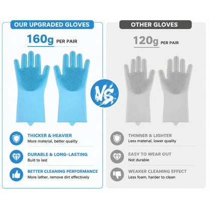 Silicone Pet Bath Gloves for Cats & Dogs – Blue or Pink, 1 Pair