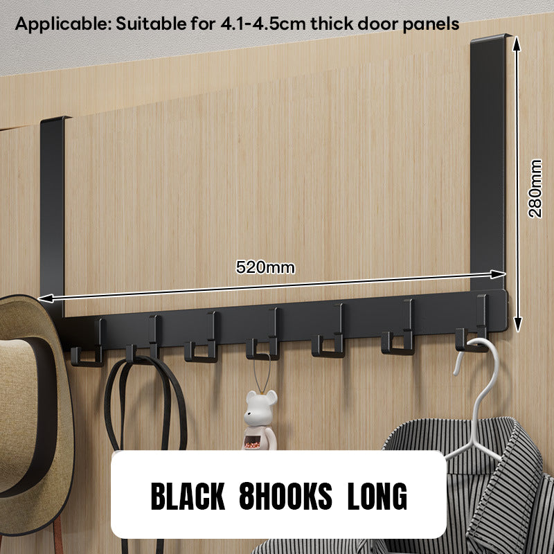 6 / 8 Hooks Over Door Hook Hanger No Drill Towel Coat Clothes Rack Storage Holder Door Behind Hanger