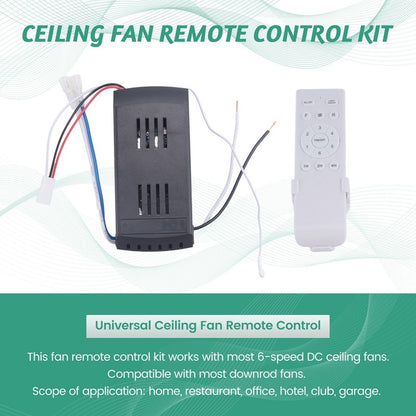 Smart Universal Ceiling DC Fan Lamp Remote Control Kit Receiver 6 Speed Timing Wireless Controller