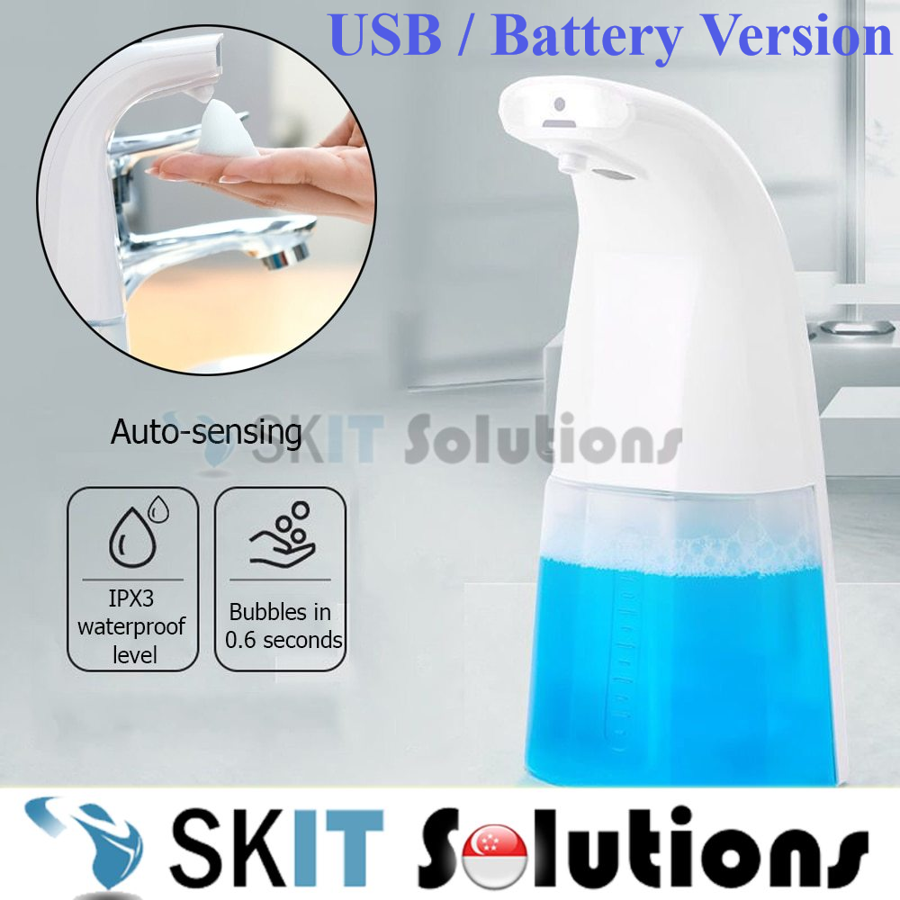 330ml Automatic Touchless Smart Auto Foam Soap Dispenser Holder Handfree Infrared Motion Sensor Battery/USB Rechargeable