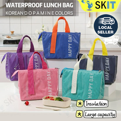 Large Capacity Bento Lunch Bag Waterproof Insulated Thermal Handheld Food Storage for Office Travel