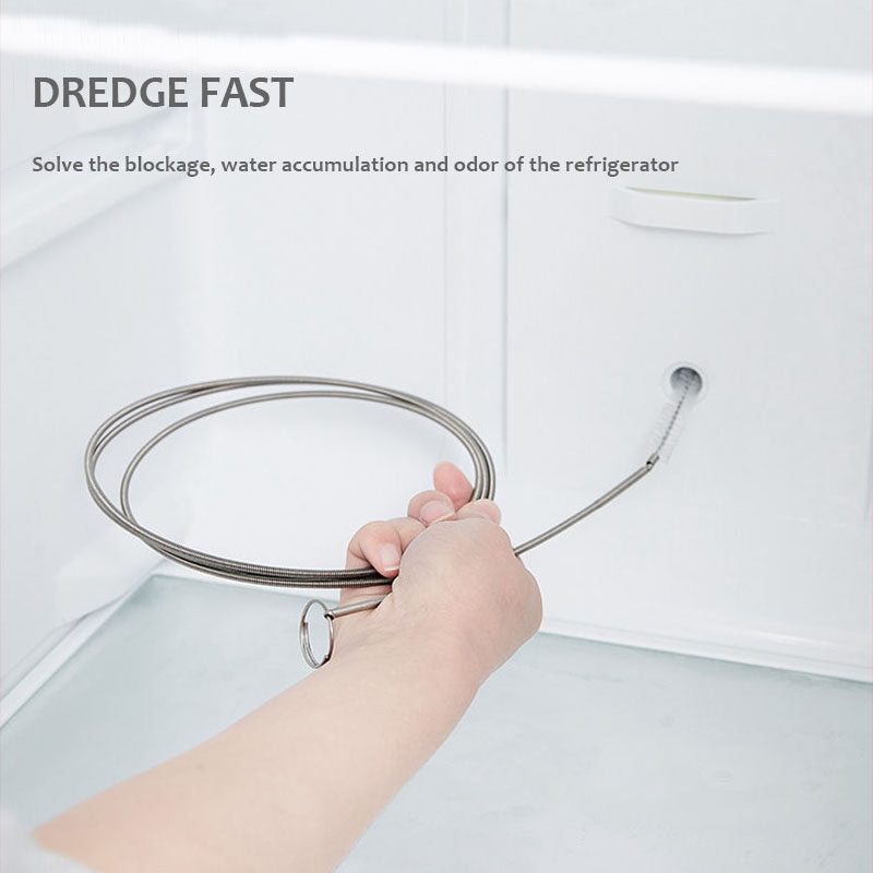 Stainless Steel Pipe Cleaning Brush Tool for Aircon AC Fridge Refrigerator Drain Hole Unclog Unblocker