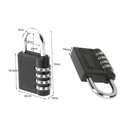 4-Digit Combination Padlock Number Code Lock Resettable Security Lock Gym Locker Luggage Gate Door