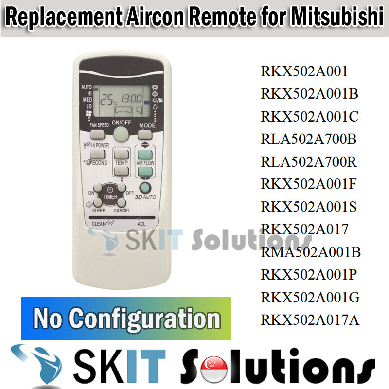 Replacement Heavy Industries Mitsubishi Aircon Remote Control Air Con Conditioner AC Controller RKT502A420 RKX502A001 RLA502A700B RKX502A001F RKX502A017 RMA502A001B RKX502A017A