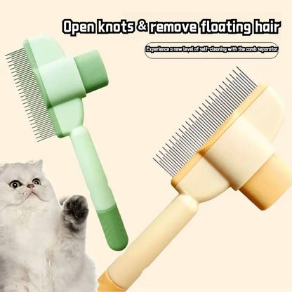 Self-Cleaning Pet Grooming Brush for Cats & Dogs