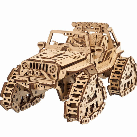 UGEARS Tracked Off-Road Vehicle 3D Mechanical Model Wooden Puzzle DIY Kits