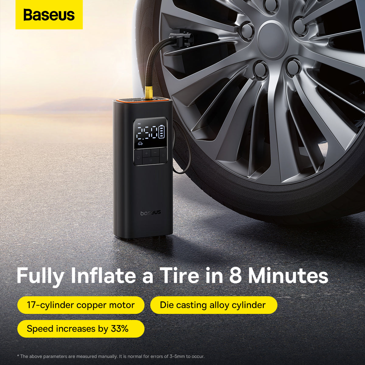 Baseus Supermini Pro Series Wireless Car Inflator 4000mAh Air Pressure Pump Compressor Tyre Tire Bicycle Bike Wheel Ball