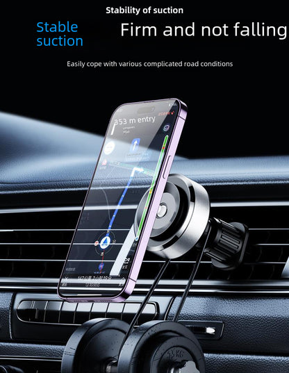 Vacuum Adsorption Suction Car Air Vent Mobile Phone Holder Mount Bracket + Wireless Charging Charger