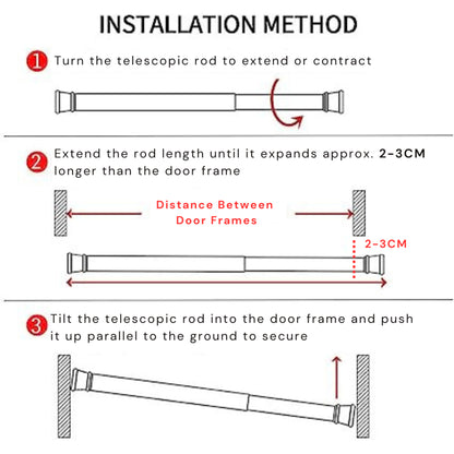 Compression Tension Slim Rod Extendable Pole Stick for Light Window Curtain Space Dividing Closet Clothes Hanger Shower