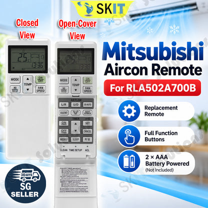 Replacement Aircon Remote Control for Mitsubishi RLA502A700B