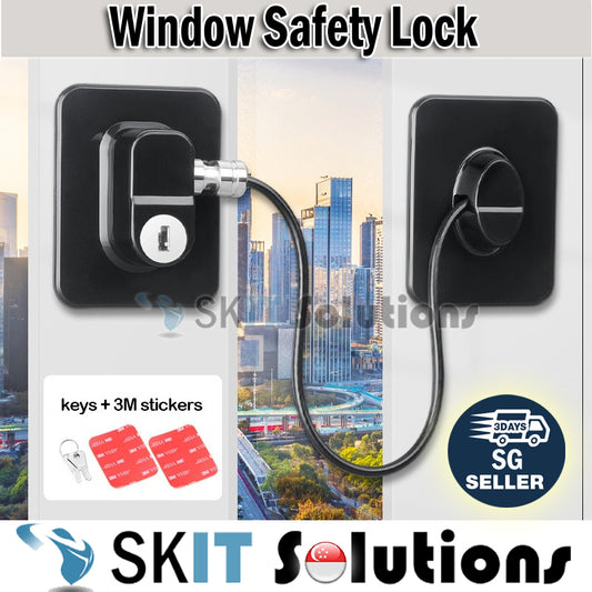 Window Safety Lock Child Safety Cable Restrictor No Drilling Baby Door Cabinet Security Lock
