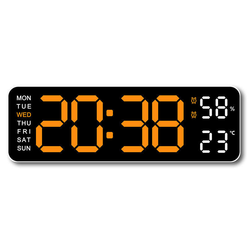 Smart LED Digital Wall Desk Clock Large Display Alarm Temperature Humidity 12 24H Auto Dimmer Timer