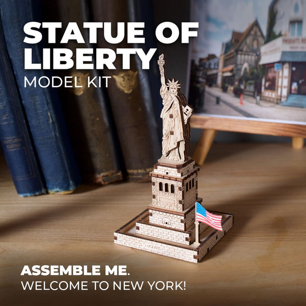 UGEARS Statue of Liberty 3D Mechanical Model Wooden Puzzle DIY Kits Adult Kids Birthday Present Toys Christmas Xmas Gift